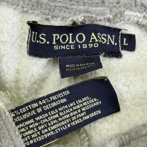 U.S. Polo Assn. heather gray fleece jogger sweatpants - Picture 8 of 8